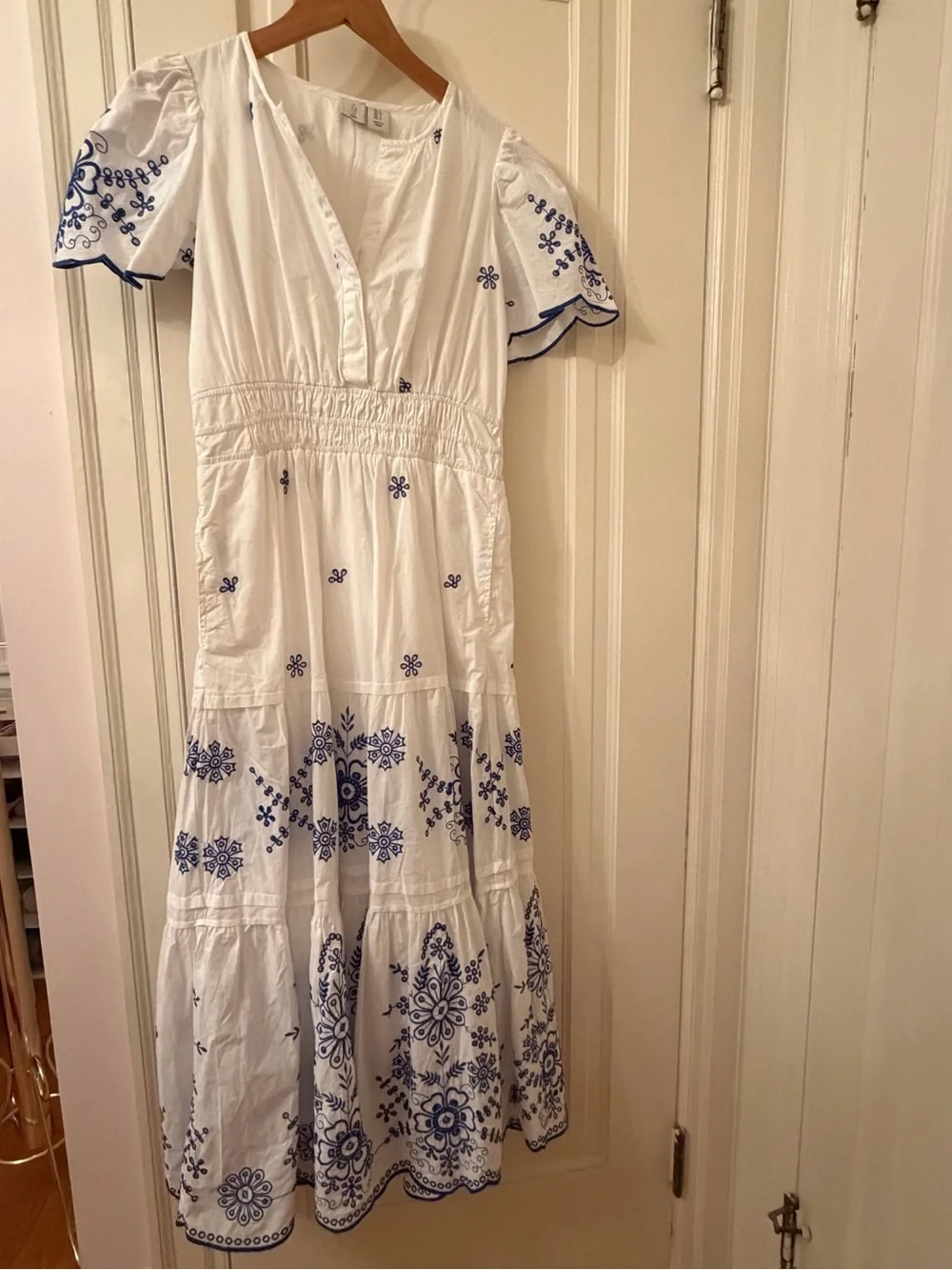 Joie Maxi Dress: Eyelet Edition | White & Blue Embroidered Sundress (NWOT) - Picture 1 of 4
